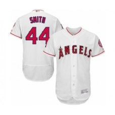 Men's Los Angeles Angels of Anaheim #44 Kevan Smith White Home Flex Base Authentic Collection Baseball Player Stitched Jersey