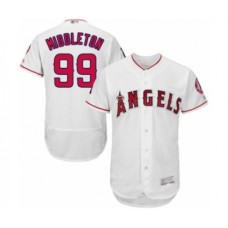 Men's Los Angeles Angels of Anaheim #99 Keynan Middleton White Home Flex Base Authentic Collection Baseball Player Stitched Jersey