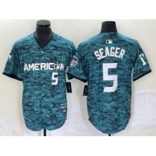 Men's Nike Texas Rangers #5 Corey Seager Teal 2023 All Star Stitched Baseball Jersey