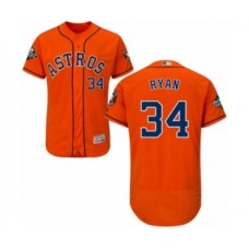 Men's Houston Astros #34 Nolan Ryan Orange Alternate Flex Base Authentic Collection 2019 World Series Bound Baseball Stitched Jersey