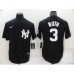 Men's New York Yankees #3 Babe Ruth Black Stitched Nike Cool Base Throwback Jersey