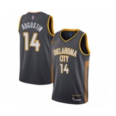 Men's Oklahoma City Thunder #14 D.J. Augustin Swingman Charcoal Basketball Stitched Jersey - 2019 20 City Edition