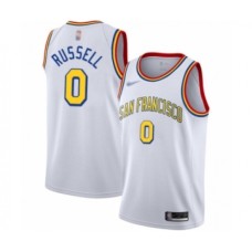 Men's Golden State Warriors #0 D'Angelo Russell Authentic White Hardwood Classics Basketball Stitched Jersey - San Francisco Classic Edition