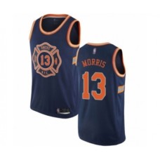 Men's New York Knicks #13 Marcus Morris Authentic Navy Blue Basketball Jersey - City Edition