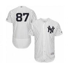 Men's New York Yankees #87 Albert Abreu White Home Flex Base Authentic Collection Baseball Player Stitched Jersey