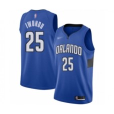 Men's Orlando Magic #25 Wes Iwundu Authentic Blue Finished Basketball Stitched Jersey - Statement Edition