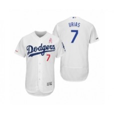 Men's Julio Urias Los Angeles Dodgers #7 White 2019 Mothers Day Flex Base Home Stitched Jersey