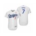 Men's Julio Urias Los Angeles Dodgers #7 White 2019 Mothers Day Flex Base Home Stitched Jersey