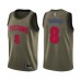 Men's Detroit Pistons #8 Markieff Morris Swingman Green Salute to Service Basketball Jersey