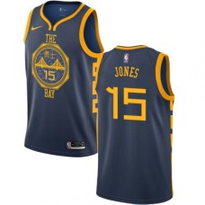 Men's Nike Golden State Warriors #15 Damian Jones Swingman Navy Blue NBA Jersey - City Edition