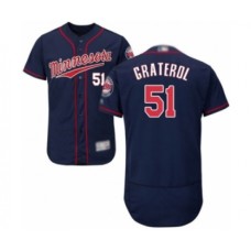 Men's Minnesota Twins #51 Brusdar Graterol Authentic Navy Blue Alternate Flex Base Authentic Collection Baseball Player Stitched Jersey