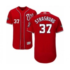 Men's Washington Nationals #37 Stephen Strasburg Red Alternate Flex Base Authentic Collection 2019 World Series Bound Baseball Stitched Jersey