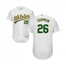 Men's Oakland Athletics #26 Matt Chapman White Home Flex Base Authentic Collection Baseball Jersey