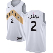 Men's Nike Toronto Raptors #2 Kawhi Leonard Swingman White NBA Jersey - City Edition