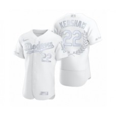 Men's Clayton Kershaw #22 Los Angeles Dodgers White Awards Collection NL MVP Stitched Jersey