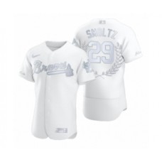 Men's John Smoltz #29 Atlanta Braves White Awards Collection NL Cy Young Stitched Jersey