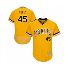 Men's Pittsburgh Pirates #45 Michael Feliz Gold Alternate Flex Base Authentic Collection Baseball Player Stitched Jersey