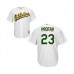 Men's Oakland Athletics #23 Jurickson Profar Replica White Home Cool Base Baseball Jersey