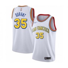 Men's Golden State Warriors #35 Kevin Durant Authentic White Hardwood Classics Basketball Stitched Jersey - San Francisco Classic Edition