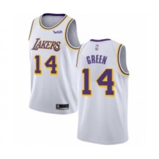 Men's Los Angeles Lakers #14 Danny Green Authentic White Basketball Jersey - Association Edition