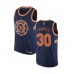 Men's New York Knicks #30 Julius Randle Authentic Navy Blue Basketball Jersey - City Edition