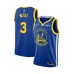 Men's Golden State Warriors #3 David West Authentic Royal Finished Basketball Stitched Jersey - Icon Edition