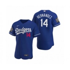 Men's Los Angeles Dodgers #14 Enrique Hernandez Nike Royal 2020 World Series Authentic Stitched Jersey