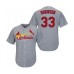 Men's St. Louis Cardinals #33 Drew Robinson Replica Grey Road Cool Base Baseball Jersey