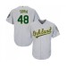 Men's Oakland Athletics #48 Joakim Soria Replica Grey Road Cool Base Baseball Jersey