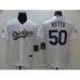 Men's Nike Los Angeles Dodgers #50 Mookie Betts White World Series Champions Stitched Jersey