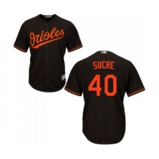 Men's Baltimore Orioles #40 Jesus Sucre Replica Black Alternate Cool Base Baseball Jersey