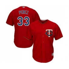 Men's Minnesota Twins #33 Martin Perez Replica Scarlet Alternate Cool Base Baseball Jersey