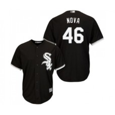 Men's Chicago White Sox #46 Ivan Nova Replica Black Alternate Home Cool Base Baseball Jersey