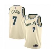 Men's Milwaukee Bucks #7 Ersan Ilyasova Swingman Cream Basketball Stitched Jersey - 2019 20 City Edition