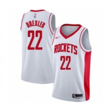 Men's Houston Rockets #22 Clyde Drexler Authentic White Finished Basketball Stitched Jersey - Association Edition