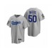 Men's Los Angeles Dodgers #50 Mookie Betts Gray 2020 World Series Replica Stitched Jersey