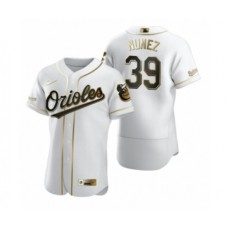 Men's Baltimore Orioles #39 Renato Nunez Nike White Authentic Golden Edition Stitched Jersey