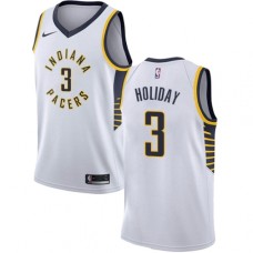 Men's Nike Indiana Pacers #3 Aaron Holiday Swingman White NBA Jersey - Association Edition