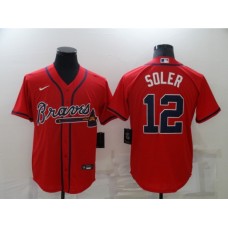 Men's Atlanta Braves #12 Jorge Soler Red Nike MLB Stitched Jersey