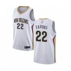 Men's New Orleans Pelicans #22 Derrick Favors Authentic White Basketball Jersey - Association Edition