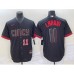 Men's Cincinnati Reds #11 Barry Larkin Number Black 2023 City Connect Cool Base Stitched Jersey