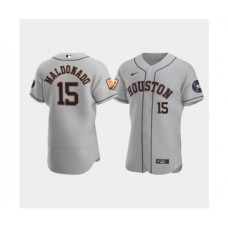 Men's Houston Astros #15 Martn Maldonado Gray 60th Anniversary Flex Base Stitched Baseball Jersey