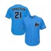 Men's Miami Marlins #21 Curtis Granderson Replica Blue Alternate 1 Cool Base Baseball Jersey