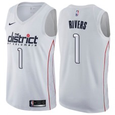 Men's Nike Washington Wizards #1 Austin Rivers Swingman White NBA Jersey - City Edition