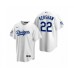 Men's Los Angeles Dodgers #22 Clayton Kershaw White 2020 World Series Champions Replica Stitched Jersey