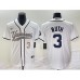 Men's New York Yankees #3 Babe Ruth Number White Cool Base Stitched Baseball Jersey