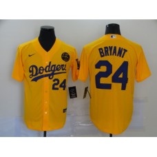 Men's Nike Los Angeles Dodgers #24 Kobe Bryant yellow Stitched Jersey