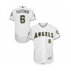 Men's Los Angeles Angels of Anaheim #6 David Fletcher Authentic White 2016 Memorial Day Fashion Flex Base Baseball Player Stitched Jersey