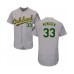 Men's Oakland Athletics #33 Daniel Mengden Grey Road Flex Base Authentic Collection Baseball Player Stitched Jersey