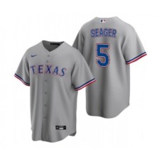 Men's Texas Rangers #5 Corey Seager Gray Cool Base Stitched Baseball Jersey